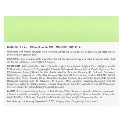 BringGreen, Artemisia Cera, Calming Moisture Tone Pad, 5,29 uncji (150 g)