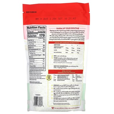 Arrowhead Mills, Organic Stael Cut Oats, 1 funt 8 uncji (680 g) Arrowhead Mills, Organic Stael Cut Oats, 1 funt 8 uncji (680 g)