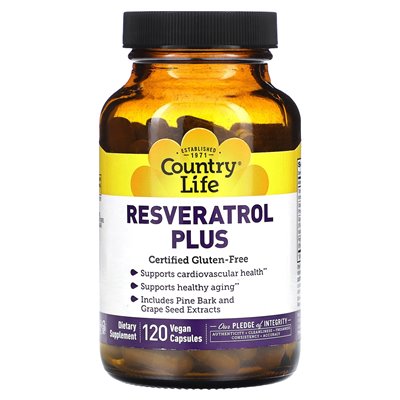 Country Life, Resveratrol Plus, 120 wegańskich kapsułek