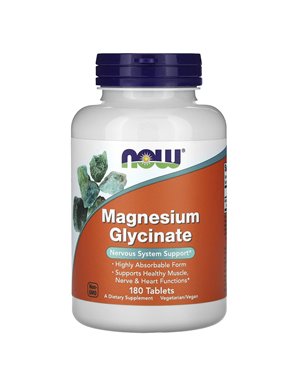 NOW Foods, Glicynian magnezu, 180 kapsułek