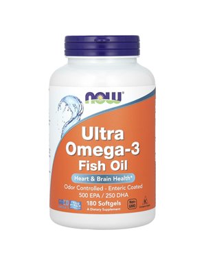 NOW Foods, Olej rybny Ultra Omega-3, 180 kapsułek żelowych