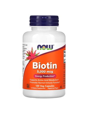 NOW Foods, Biotin, 5000 µg, 120 Veg Capsules NOW Foods, Biotin, 5000 µg, 120 Veg Capsules
