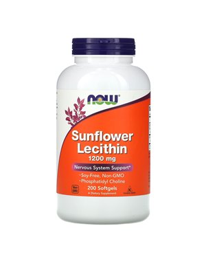 NOW Foods, Sunflower Lecithin, 1200 mg, 200 Softgels