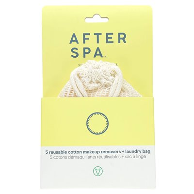 Afterspa, wiederverwendbare Make-up-Pinsel aus Baumwolle + Kulturbeutel, 6-teiliges Set