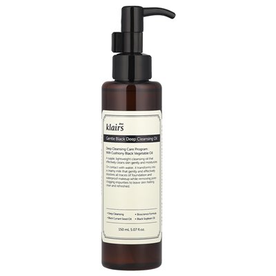 Drogi, Klairs, delikatny czarny głęboki olej oczyszczający, 5,07 fl oz (150 ml) Drogi, Klairs, delikatny czarny głęboki olej oczyszczający, 5,07 fl oz (150 ml)