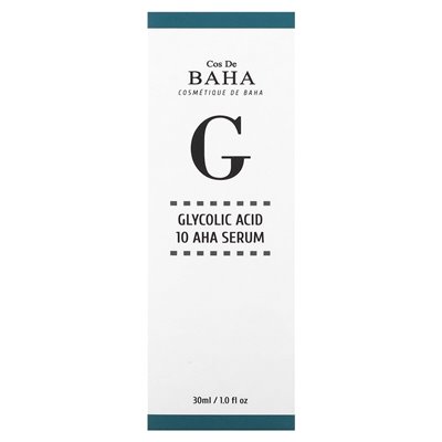 Cos de Baha, G, Glycolic Acid 10 AHA Serum, 1 fl Oz (30 ml)