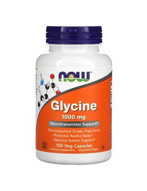 NOW Foods, Glicyna, 1000 mg, 100 kapsułek roślinnych NOW Foods, Glicyna, 1000 mg, 100 kapsułek roślinnych