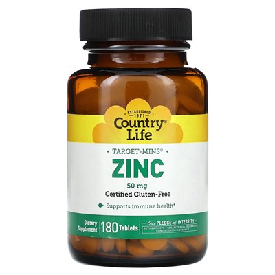 Country Life, Goals, Zinc, 50mg, 180 tablets