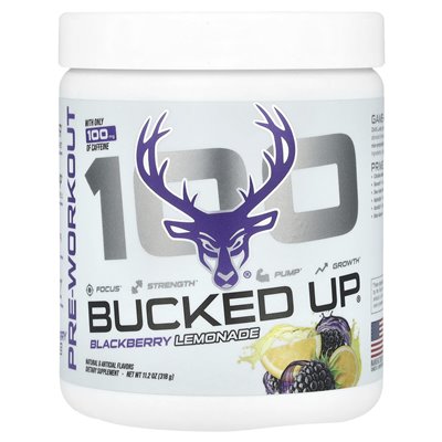 Bucked Up, 100, przedtrening, lemoniada Blackberry, 11,2 uncji (318 g)