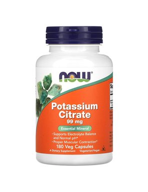 NOW Foods, Potassium Citrate, 99 mg, 180 Vegetarian Capsules