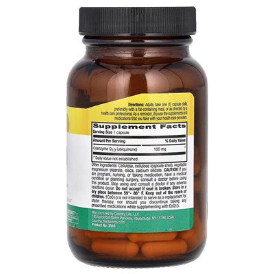 Country Life, veganes CoQ10, 100 mg, 60 vegane Kapseln