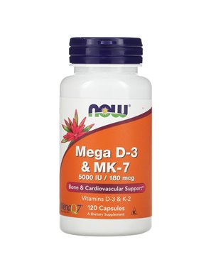 NOW Foods, Mega D-3 and MK-7, 120 Capsules NOW Foods, Mega D-3 and MK-7, 120 Capsules