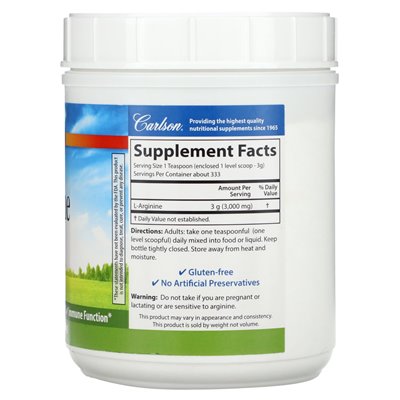 Carlson, L-Arginine Powder, 2.2 lbs (1000 g)