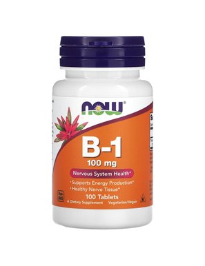 NOW Foods, B-1, 100 mg, 100 tabletek NOW Foods, B-1, 100 mg, 100 tabletek