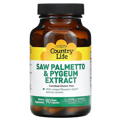 Country Life, Saw Palmetto & Pygeum Extract, 90 Vegan Capsules
