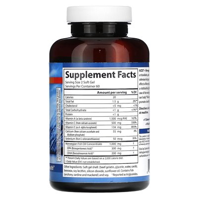 Carlson, Aces + Omega, 120 softgels
