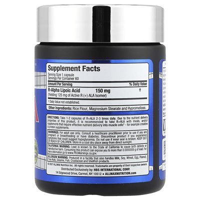 Allmax, R+Ala, 150mg, 60 capsules