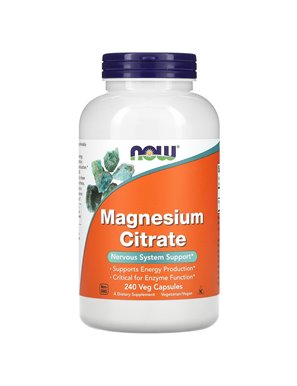 NOW Foods, Magnesium Citrate, 240 Vegetable Capsules