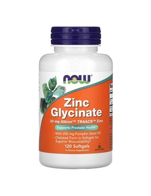 NOW Foods, Glicynian cynku, 120 kapsułek miękkich