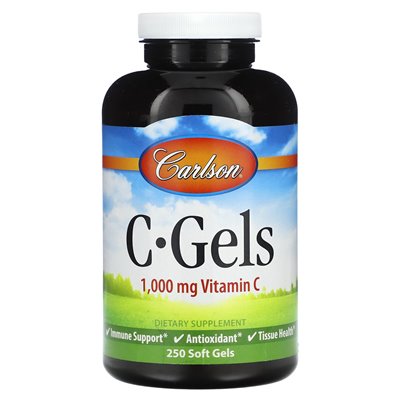Carlson, C-Gels, witamina C, 1000 mg, 250 miękkich żeli