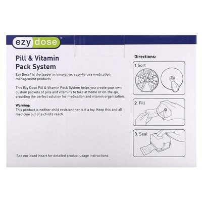 Ezy Dose, Pill &amp Vitamin Pack System, 1 zestaw