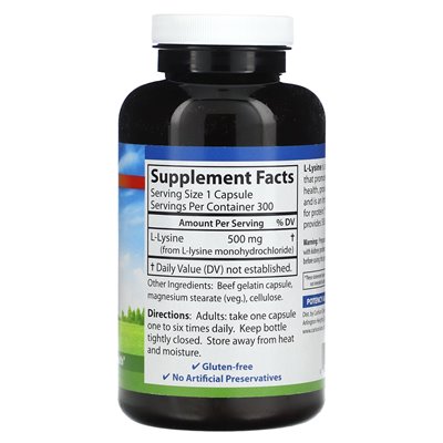 Carlson, L-Lysin, 500 mg, 300 Kapseln