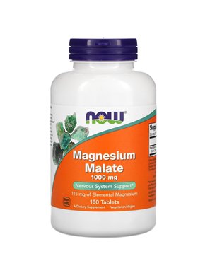 NOW Foods, Jabłczan magnezu, 1000 mg, 180 tabletek