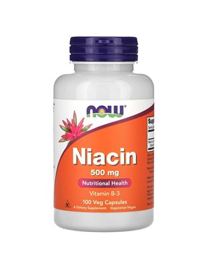 NOW Foods, Niacyna, 500 mg, 100 kapsułek roślinnych
