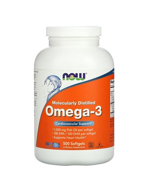 NOW Foods, Omega-3, 180 EPA / 120 DHA, 500 miękkich kapsułek NOW Foods, Omega-3, 180 EPA / 120 DHA, 500 miękkich kapsułek