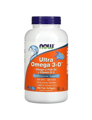 NOW Foods, Ultra Omega 3-D, 600 EPA/300 DHA, 180 Fisch-Softgels NOW Foods, Ultra Omega 3-D, 600 EPA/300 DHA, 180 Fisch-Softgels