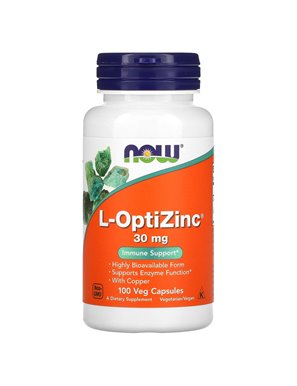 NOW Foods, L-OptiZinc, 30 mg, 100 Wegańskich Kapsułek