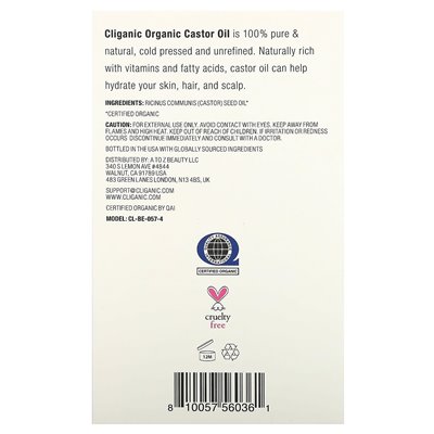 Ciganic, organiczny olej rycynowy, 4 fl oz (120 ml)