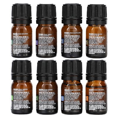 Cliganic, 100% Pure Essential Oil, Aromatherapy Set, 8 Piece Set Cliganic, 100% Pure Essential Oil, Aromatherapy Set, 8 Piece Set