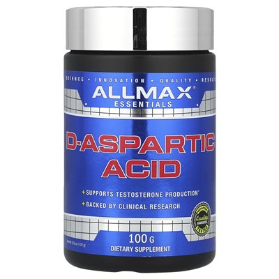 Allmax, kwas d-asparaginowy, 3,12 g, 3,53 uncji (100 g)
