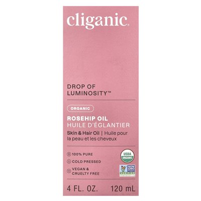 Cliganic, 100% Czysty i Naturalny, Olej z dzikiej róży, 4 uncjach (120ml)