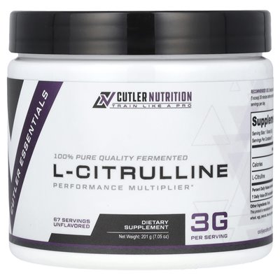 Cutler Nutrition, L-cytrulina, niezmożony, 7,05 uncji (201 g)