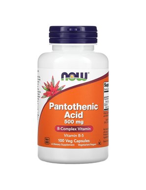NOW Foods, Kwas Pantotenowy, 500 mg, 100 Wegańskich Kapsułek
