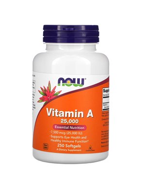 NOW Foods, Vitamin A, 25,000 IU, 250 Softgels NOW Foods, Vitamin A, 25,000 IU, 250 Softgels