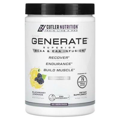 Cutler Nutrition, Hergestellt, Hochwertige BCAA- und EAA-Infusion, Brombeerlimonade, 11,64 oz (330 g)