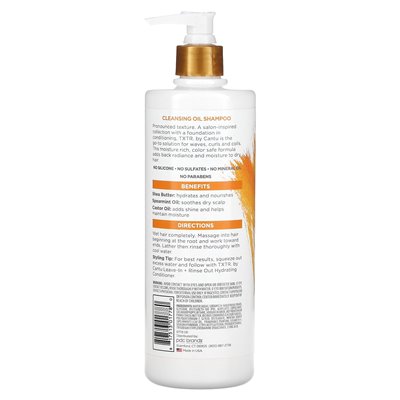 Cantu, TXTR, Cleaning Oil Shampoo, Color Treated Hair + Curls, 16 fl oz (473 ml)