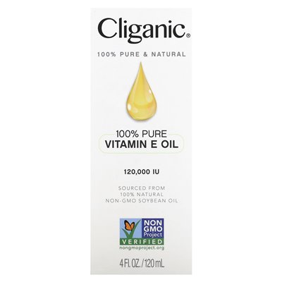 Cliganic, 100% Pure & Natural, Vitamin E Oil, 120,000 IU, 4 fl oz (120 ml) Cliganic, 100% Pure & Natural, Vitamin E Oil, 120,000 IU, 4 fl oz (120 ml)