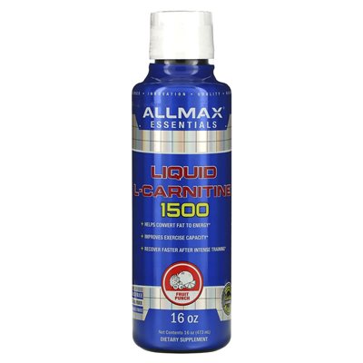 Allmax, Flüssiges L-Carnitin 1500, Fruchtpunsch, 16 oz (473 ml)