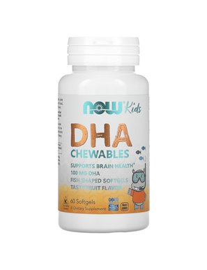 NOW Foods, Kid's DHA Chewables, Tasty Fruit, 60 Softgels NOW Foods, Kid's DHA Chewables, Tasty Fruit, 60 Softgels