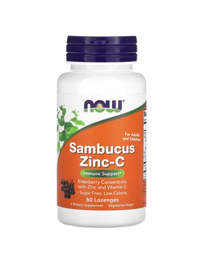 NOW Foods, Sambucus Zinc-C, 60 Lozenges