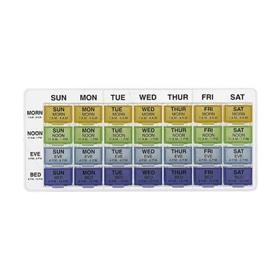 Ezy dawka, cotygodniowe 4x/dzień z pop-outs Medtime Planner, 1 hrabia