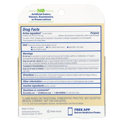 Boiron, Pulsatilla, Cold & Mucus Relief, Meltaway Pellets, 30C, 3 Tubes, 80 Pellets Each Boiron, Pulsatilla, Cold & Mucus Relief, Meltaway Pellets, 30C, 3 Tubes, 80 Pellets Each