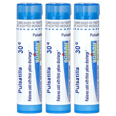 Boiron, Pulsatilla, Cold & Mucus Relief, Meltaway Pellets, 30C, 3 Tubes, 80 Pellets Each Boiron, Pulsatilla, Cold & Mucus Relief, Meltaway Pellets, 30C, 3 Tubes, 80 Pellets Each