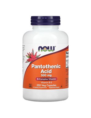 NOW Foods, Kwas Pantotenowy, 500 mg, 250 Kapsułek Wegetariańskich