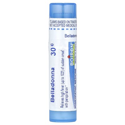 Boiron, Belladonna, 30c, fever, about 80 granules