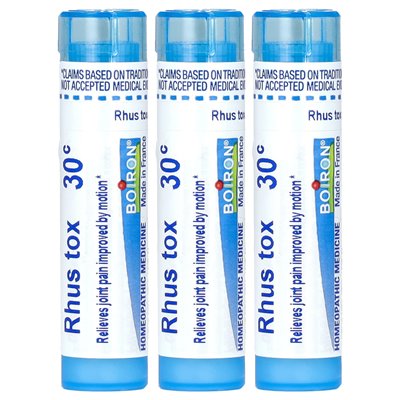 Boiron, Rhus Tox, Uśmierzanie Bólu Stawów, Stopione Pellety, 30C, 3 Rury, 80 Pelletów Każda Boiron, Rhus Tox, Uśmierzanie Bólu Stawów, Stopione Pellety, 30C, 3 Rury, 80 Pelletów Każda